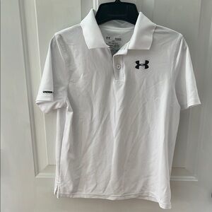 Back-to-School-Ready… Under Armour Boy’s Loose White Polo Shirt